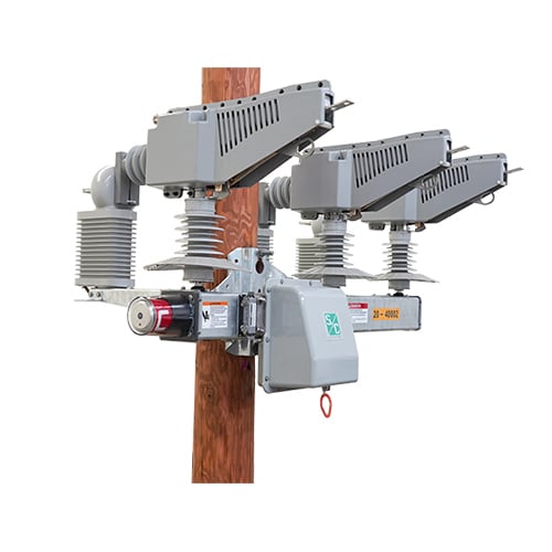 "outdoor distribution, 14.4 kV, 25 kV,
Three-pole operated, switching system, overhead distributed, automation, vacuum interrupting, no greenhouse gas, environmentally friendly"